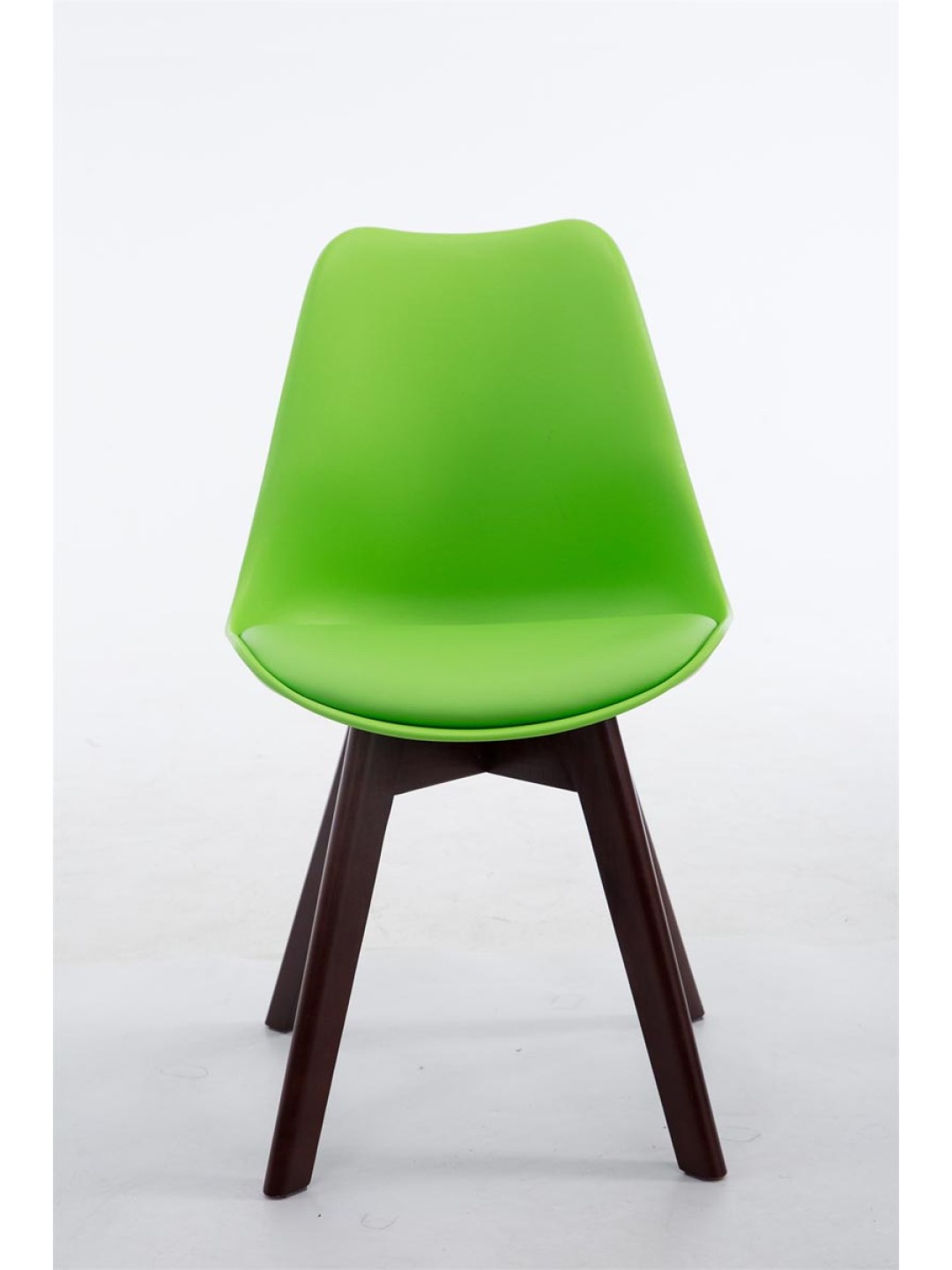 Besøgsstol Borneo V2 valnød imiteret læder, grøn