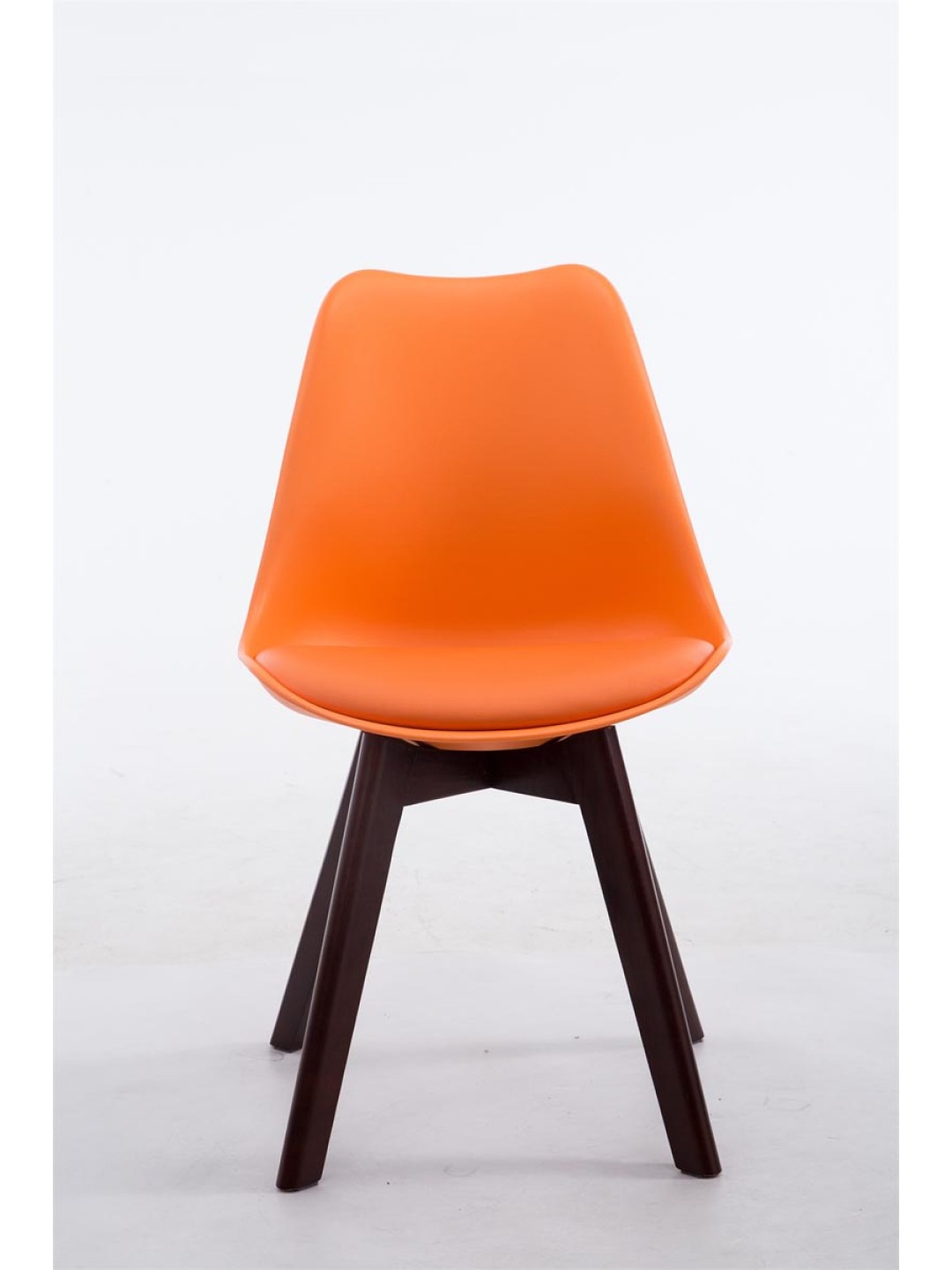 Besøgsstol Borneo V2 valnød imiteret læder, orange