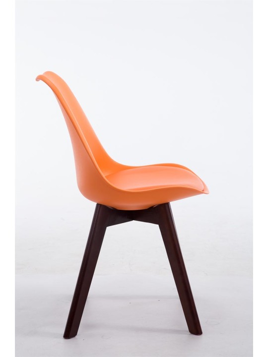 Besøgsstol Borneo V2 valnød imiteret læder, orange