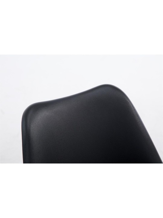 Besøgsstol Borneo V2 valnød imiteret læder, sort