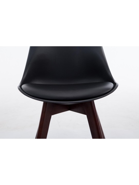 Besøgsstol Borneo V2 valnød imiteret læder, sort