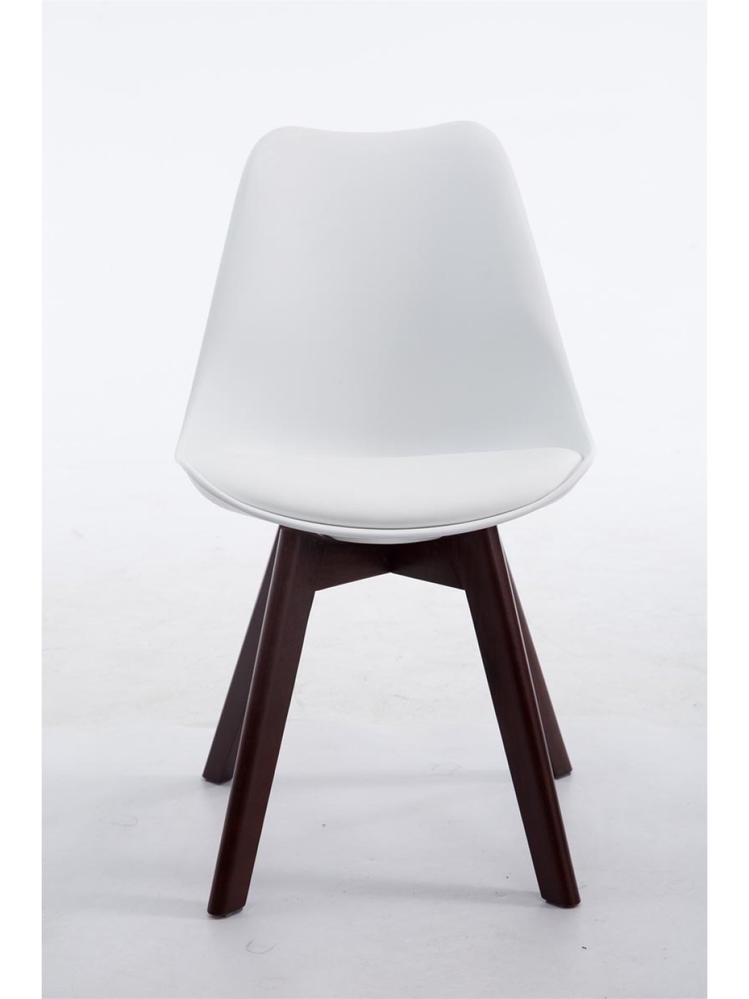 Besøgsstol Borneo V2 valnød imiteret læder, hvid