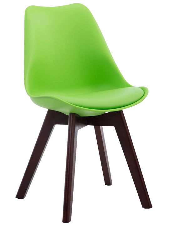 Besøgsstol Borneo V2 valnød imiteret læder, grøn Besøgsstol Borneo V2 valnød imiteret læder, grøn