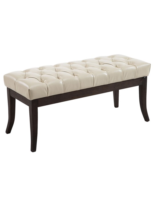 Bænk Ramses imiteret læder antik-mørk 100, creme