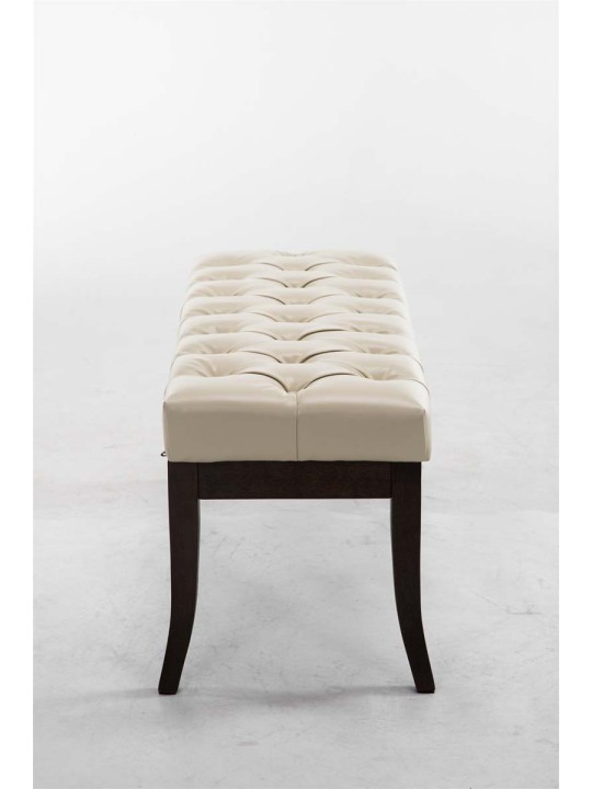 Bænk Ramses imiteret læder antik-mørk 100, creme