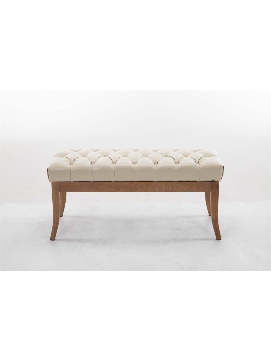 Bænk Ramses imiteret læder antique-light 100, creme