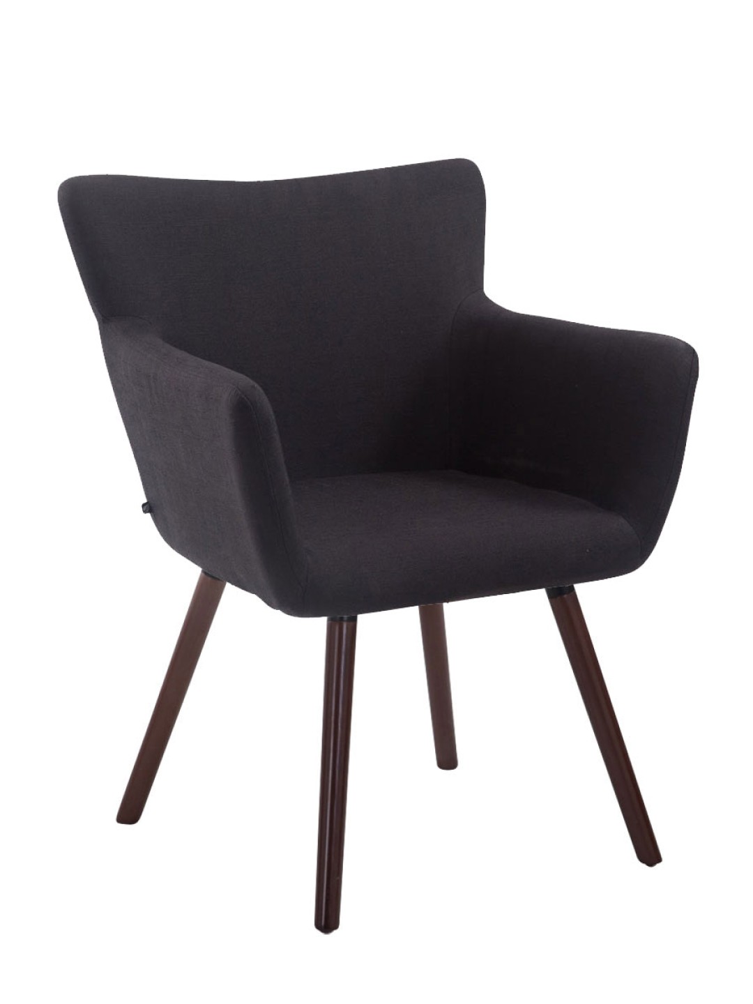 Besøgsstol Antwerpen stof valnød, sort