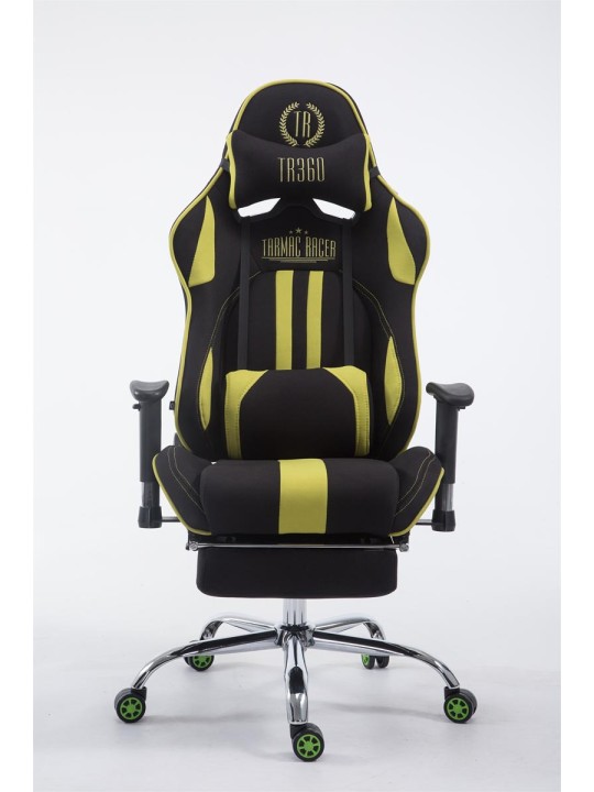 Racing kontorstol Limit V2 stof med fodstøtte, sort/grøn