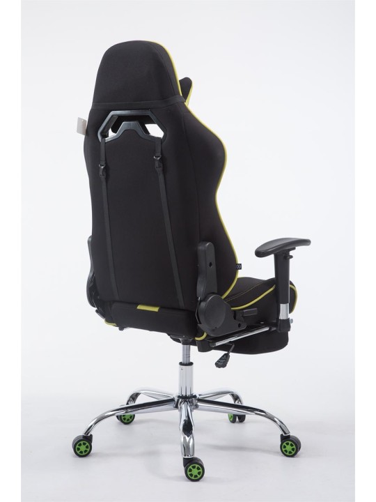 Racing kontorstol Limit V2 stof med fodstøtte, sort/grøn