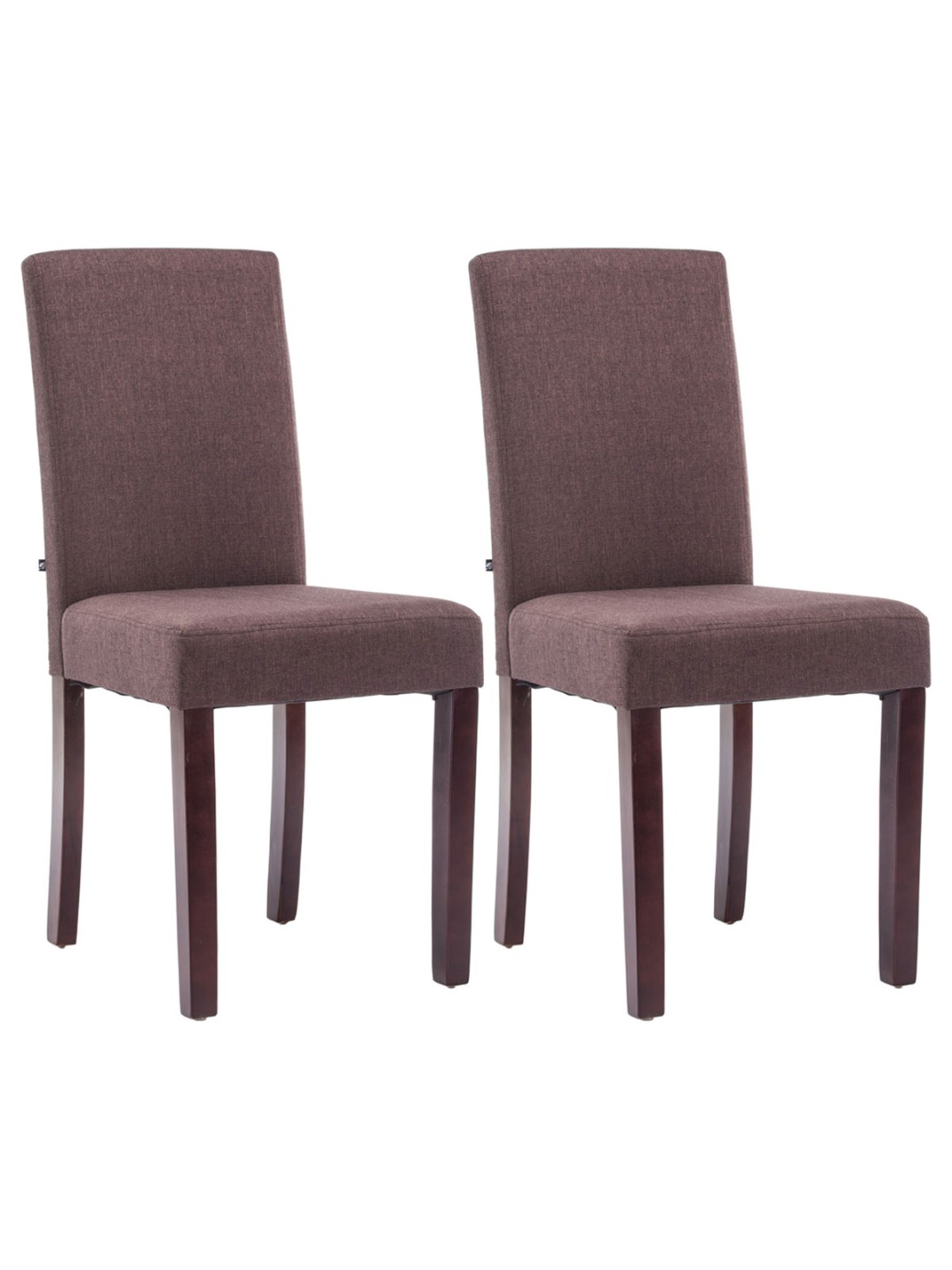 Sæt med 2 spisestuestole Ina stof cappuccino, brun