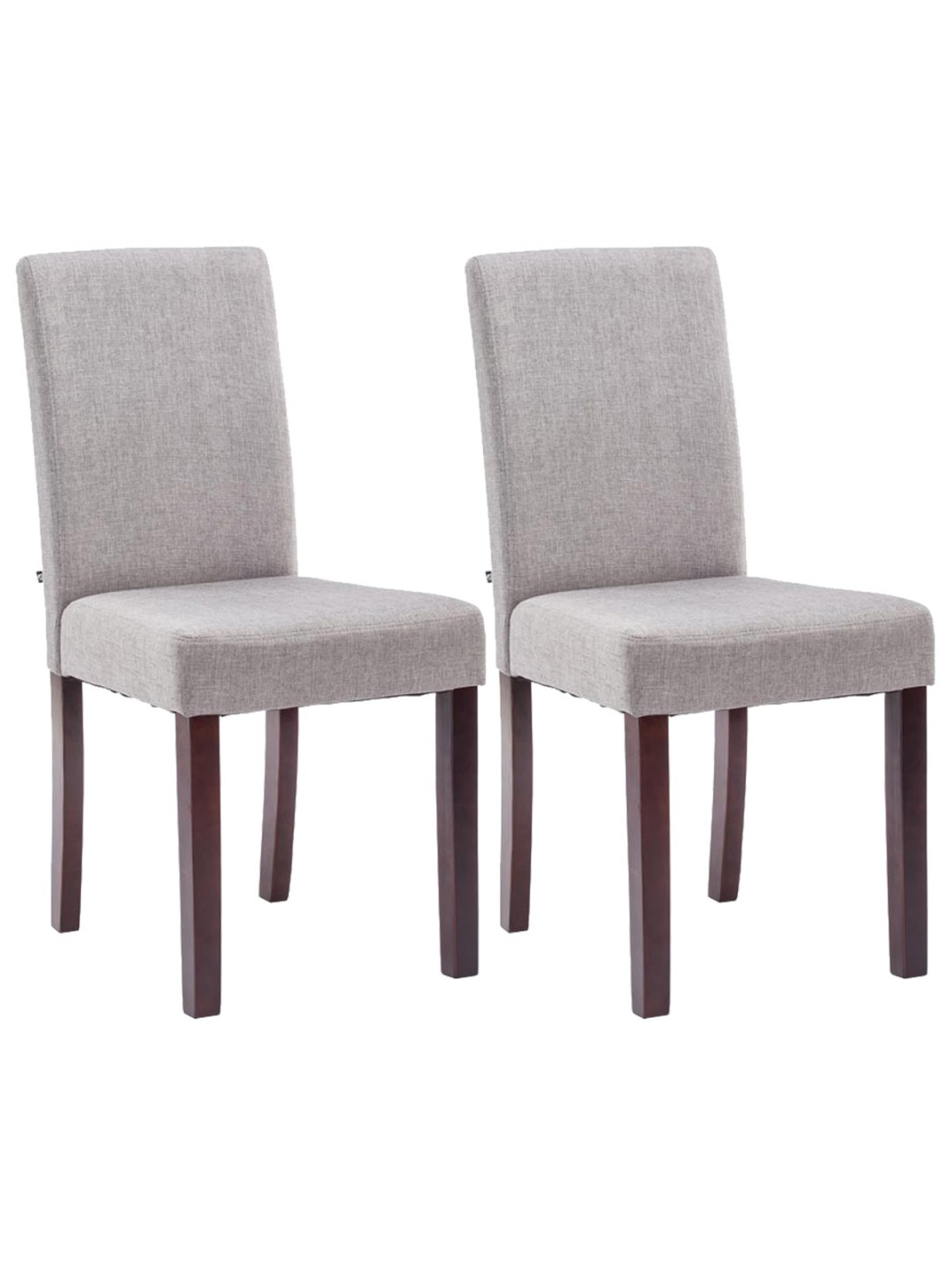 Sæt med 2 spisestuestole Ina stof cappuccino, lysegrå