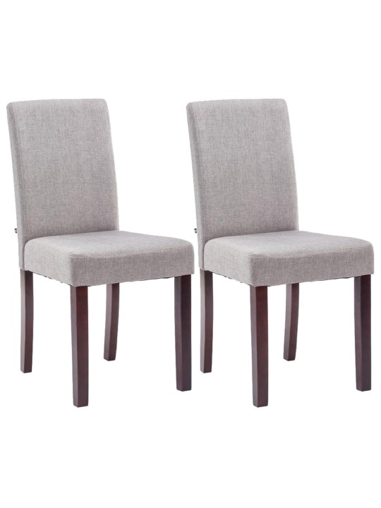 Sæt med 2 spisestuestole Ina stof cappuccino, lysegrå Sæt med 2 spisestuestole Ina stof cappuccino, lysegrå