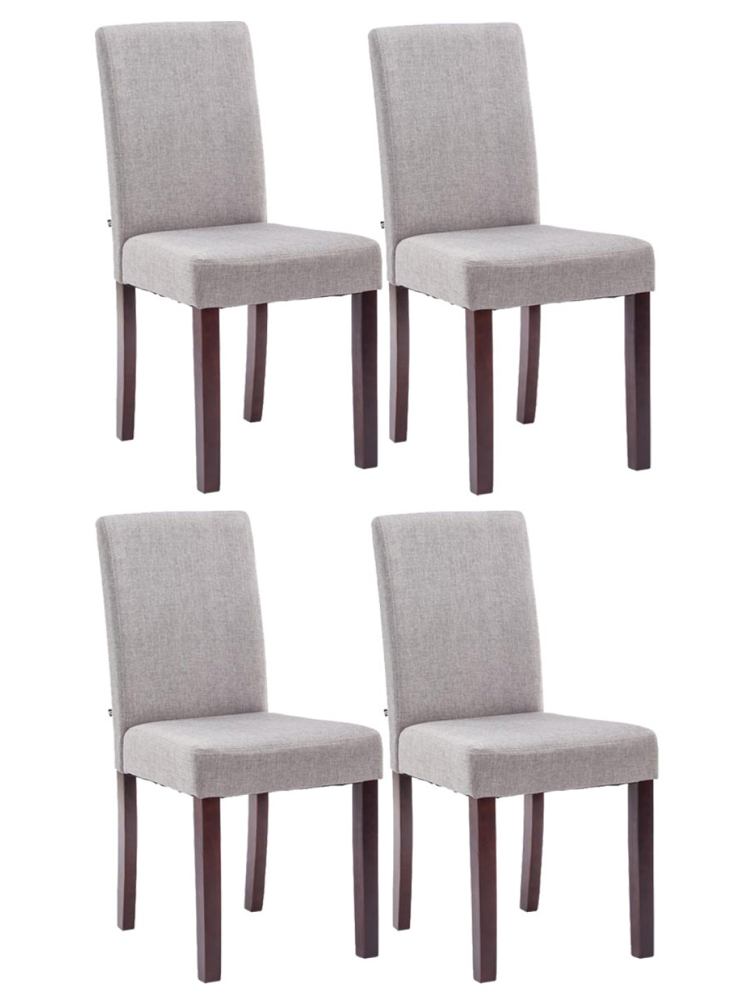 Sæt med 4 spisestuestole Ina stof cappuccino, lysegrå