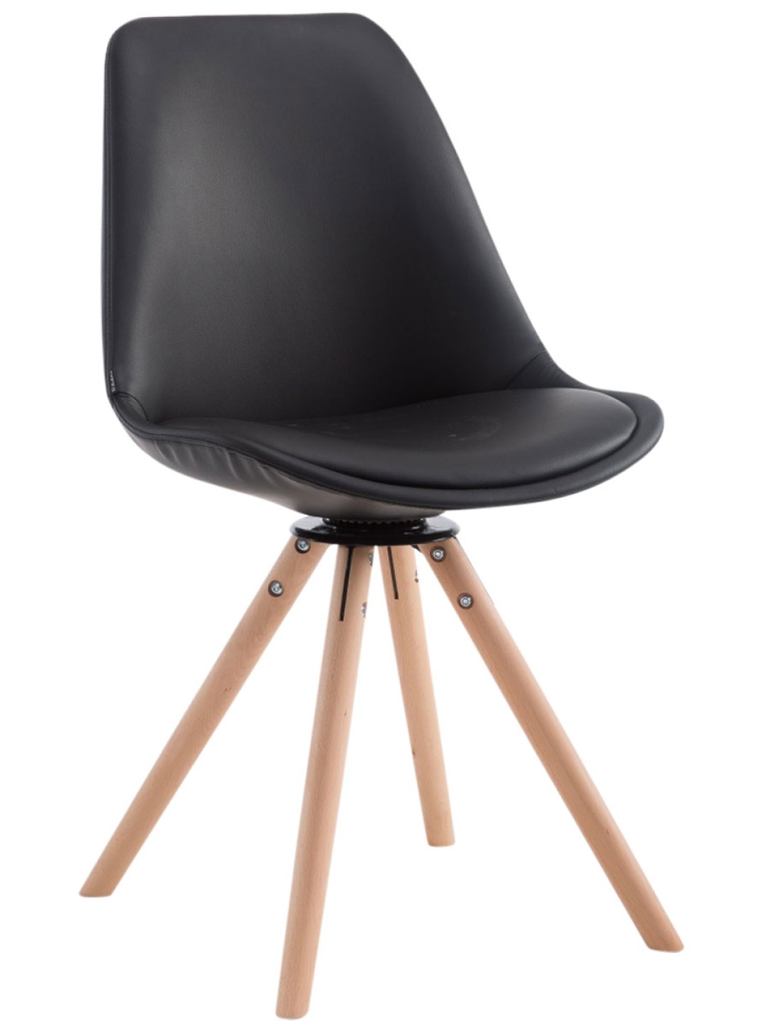 Calais Visitor Chair Roterbar Natura Rund, sort