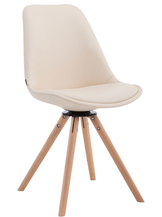 Calais Visitor Chair Roterbar Natura Rund, creme Calais Visitor Chair Roterbar Natura Rund, creme