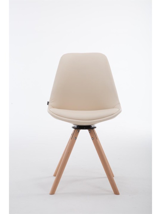 Calais Visitor Chair Roterbar Natura Rund, creme Calais Visitor Chair Roterbar Natura Rund, creme