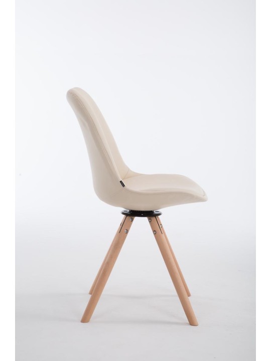 Calais Visitor Chair Roterbar Natura Rund, creme Calais Visitor Chair Roterbar Natura Rund, creme