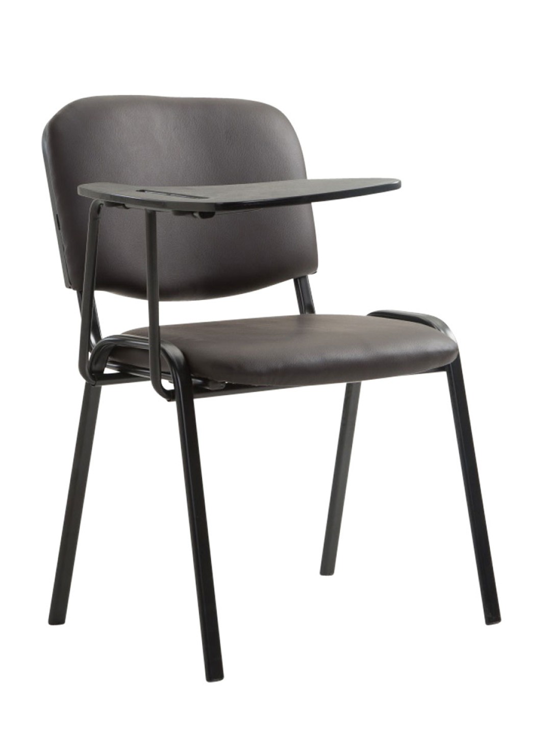 Ken stol med klapbord imiteret læder, brun