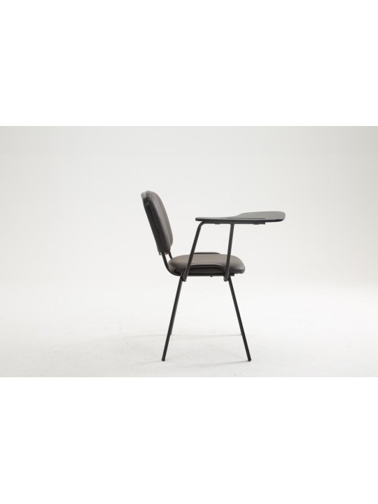 Ken stol med klapbord imiteret læder, brun