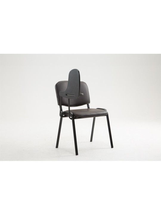 Ken stol med klapbord imiteret læder, brun