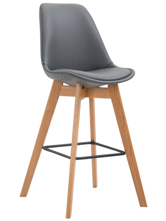 Barstol Metz imiteret læder Natura, grå