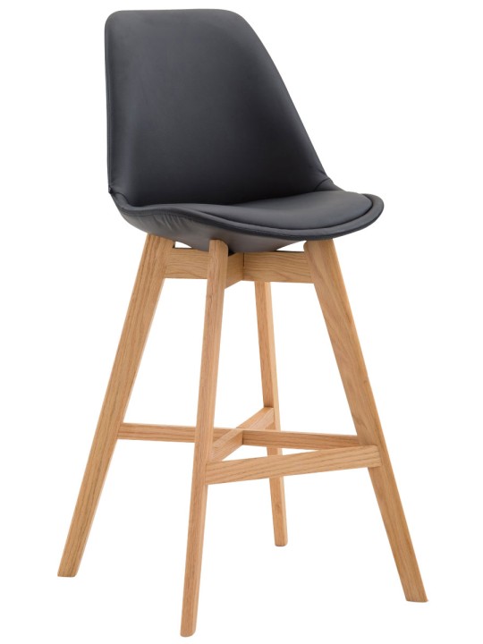 Barstol Cannes imiteret læder Natura, sort