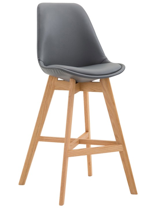 Barstol Cannes imiteret læder Natura, grå