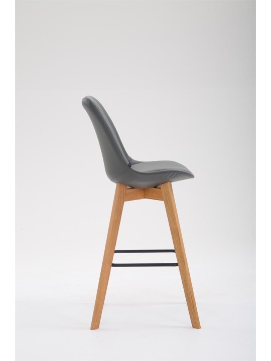 Barstol Metz imiteret læder Natura, grå
