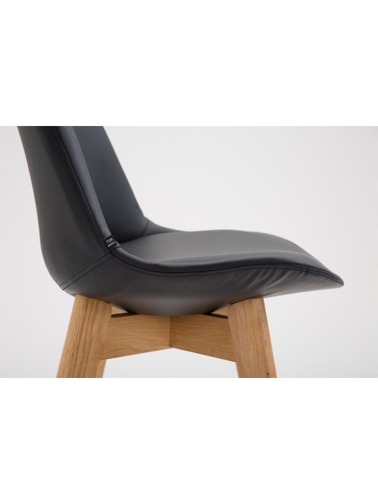 Barstol Cannes imiteret læder Natura, sort