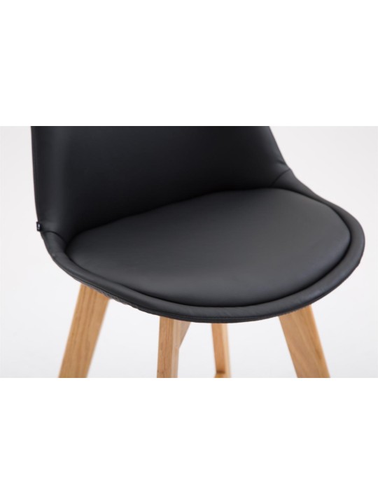 Barstol Cannes imiteret læder Natura, sort