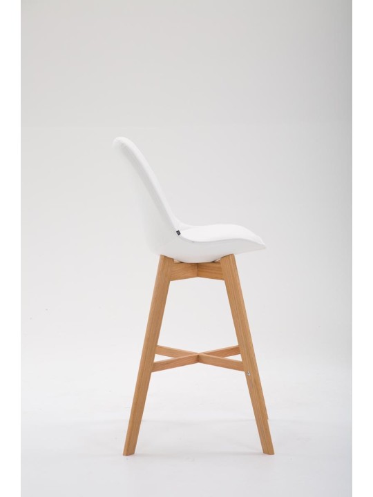 Barstol Cannes imiteret læder Natura, hvid