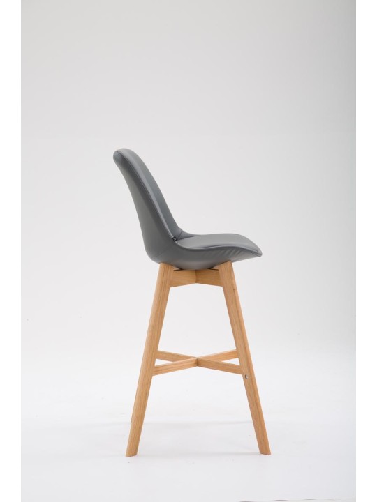 Barstol Cannes imiteret læder Natura, grå