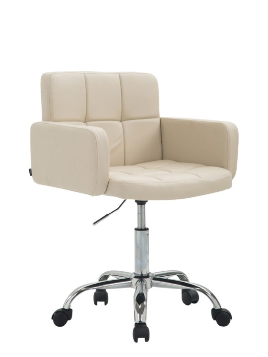 Arbejdsskammel Los Angeles imiteret læder, creme