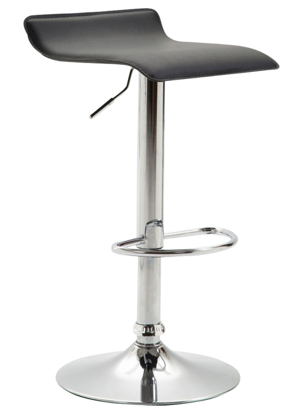 Barstol Dyn V2 imiteret læder krom, sort