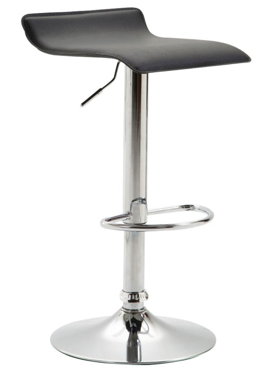 Barstol Dyn V2 imiteret læder krom, sort Barstol Dyn V2 imiteret læder krom, sort