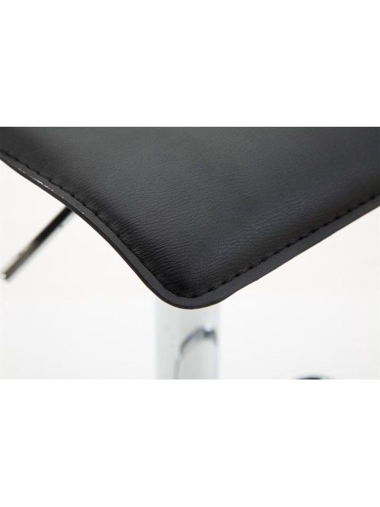 Barstol Dyn V2 imiteret læder krom, sort Barstol Dyn V2 imiteret læder krom, sort