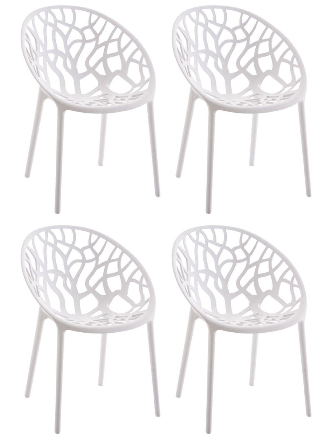 Sæt med 4 stole Hope, hvid