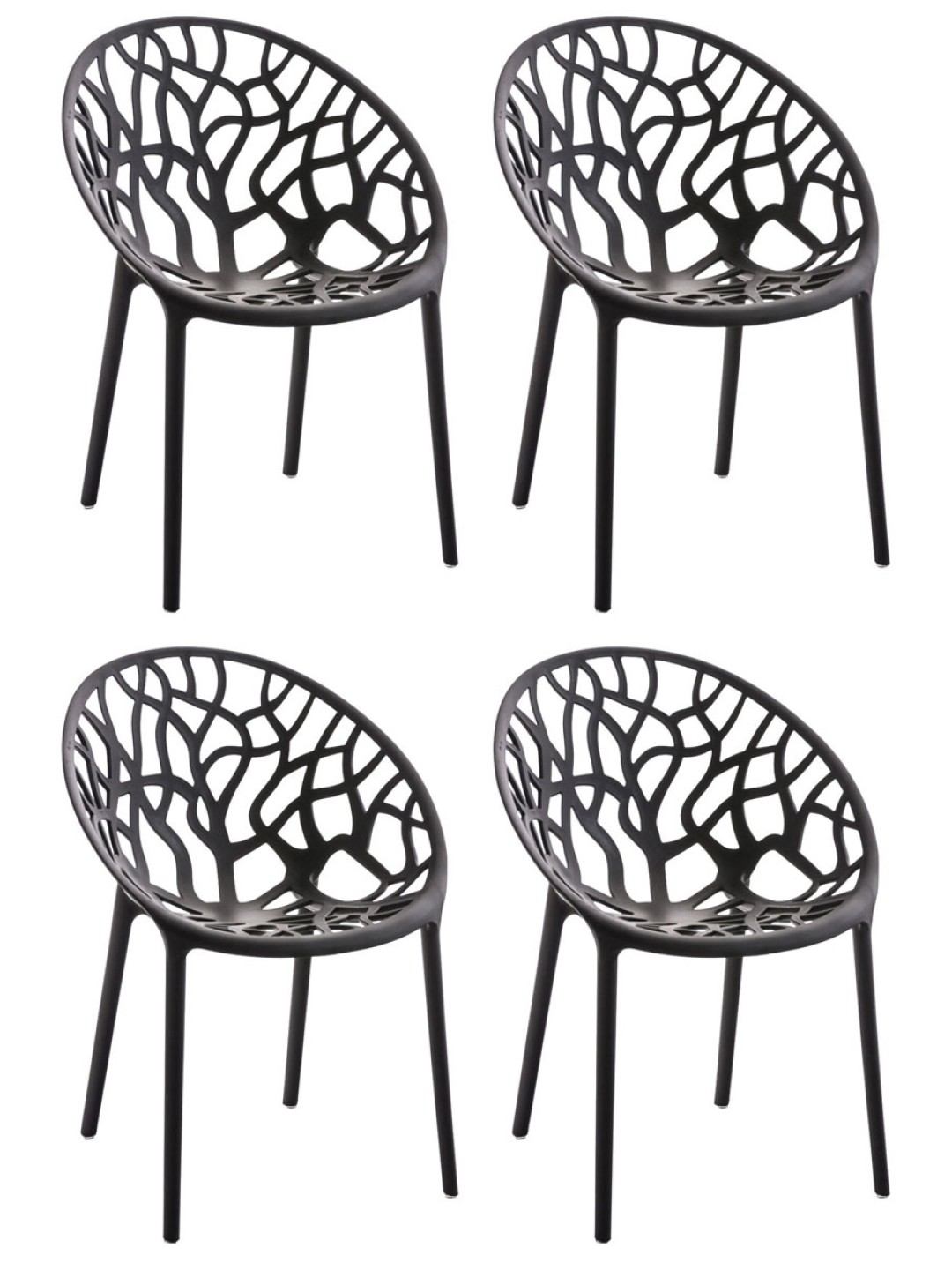 Sæt med 4 stole Hope, sort