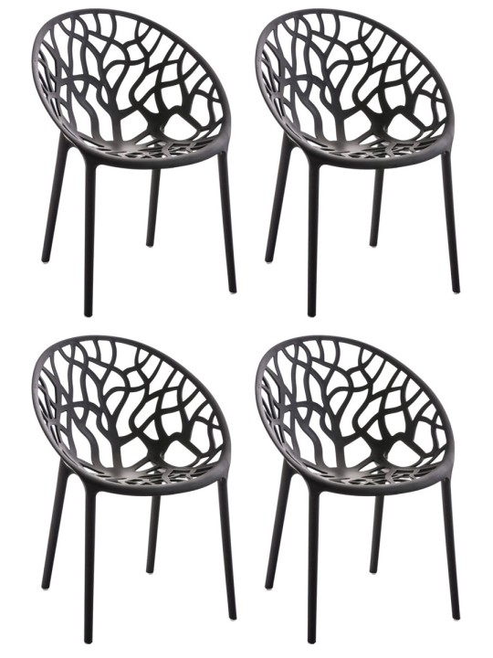 Sæt med 4 stole Hope, sort