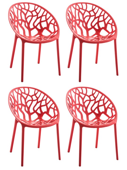 Sæt med 4 stole Hope, rød Sæt med 4 stole Hope, rød