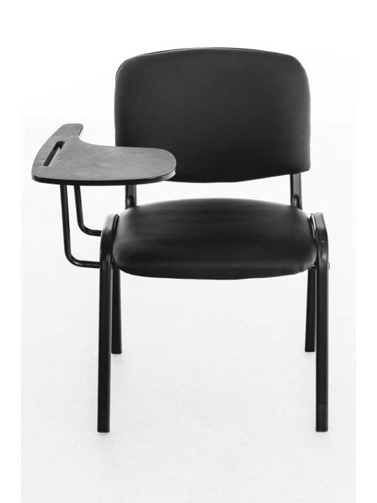 Ken stol med klapbord imiteret læder, sort