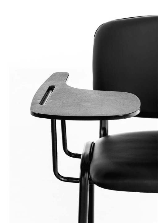 Ken stol med klapbord imiteret læder, sort