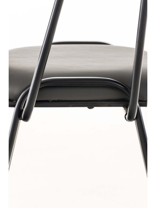 Ken stol med klapbord imiteret læder, grå