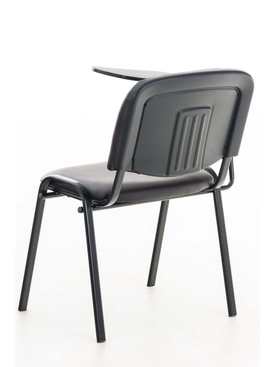 Ken stol med klapbord imiteret læder, brun