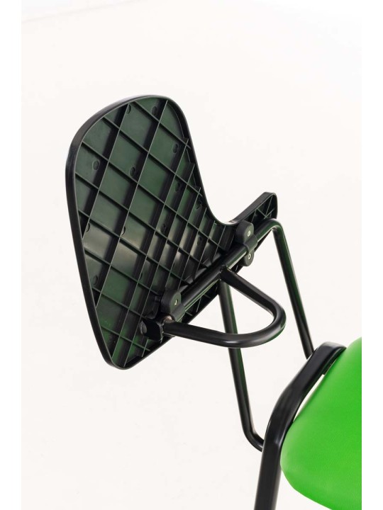 Ken stol med klapbord imiteret læder, grøn