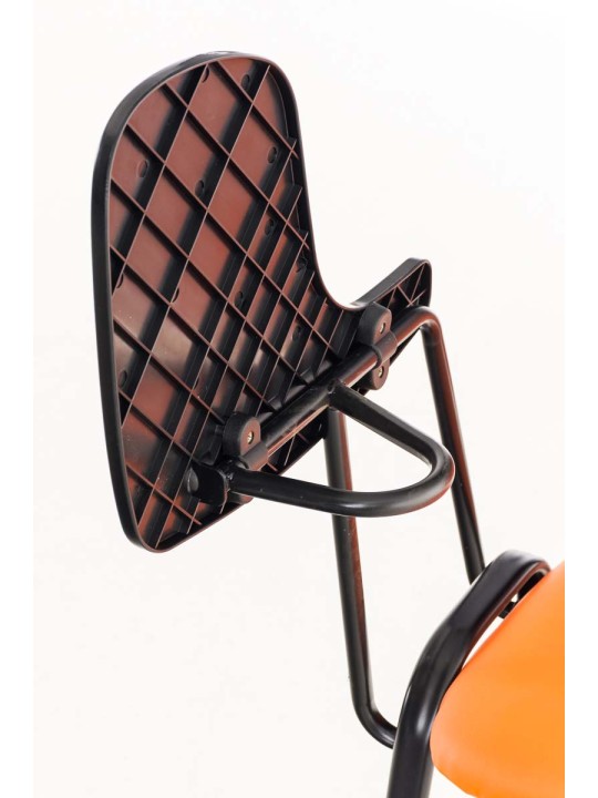 Ken stol med klapbord imiteret læder, orange