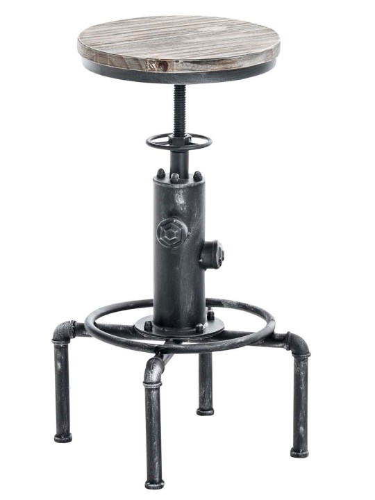 Barstol Lumos, træ, antik sølv