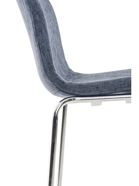 Barstol Hoover stof 4 fods stel krom, blå Barstol Hoover stof 4 fods stel krom, blå