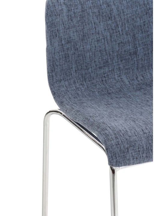 Barstol Hoover stof 4 fods stel krom, blå Barstol Hoover stof 4 fods stel krom, blå