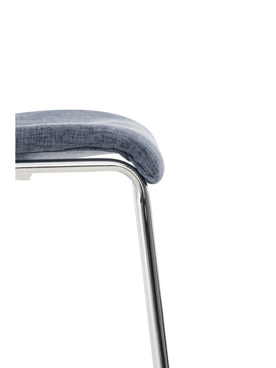 Barstol Hoover stof 4 fods stel krom, blå Barstol Hoover stof 4 fods stel krom, blå